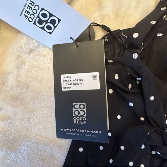 🍃 COCO REEF polkadot tankini top, with underwire and padded bra. 32-34D - Picture 7 of 9